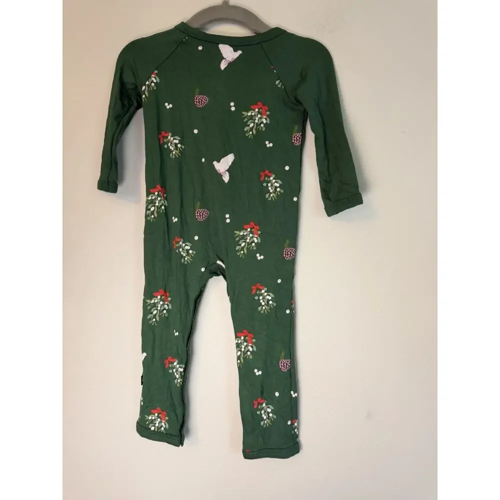 Kyte Baby 6-12 Months Green Bamboo Knit Long Sleeve One-Piece Romper NWT